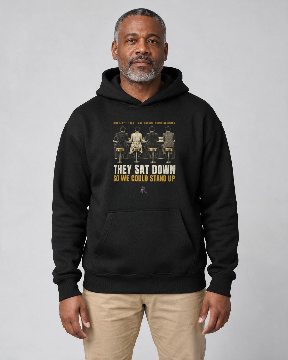 Model wearing the Greensboro Hoodie