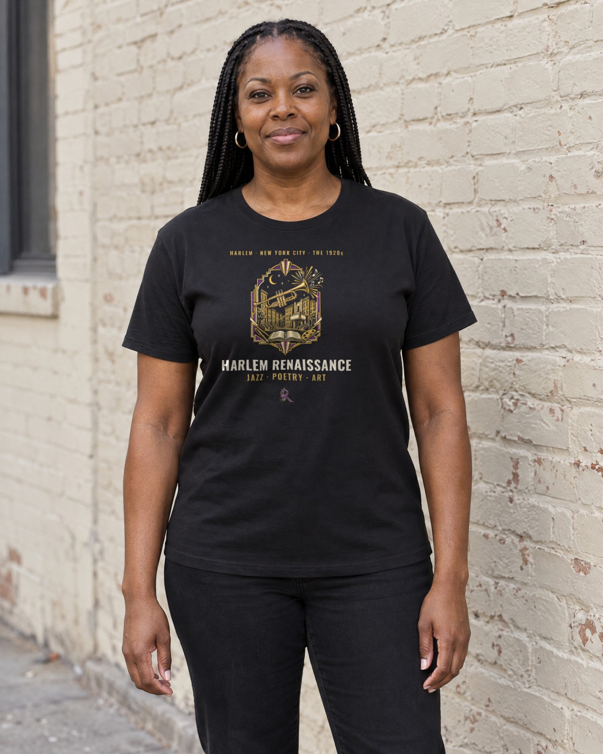 Model wearing the Harlem Renaissance Tee