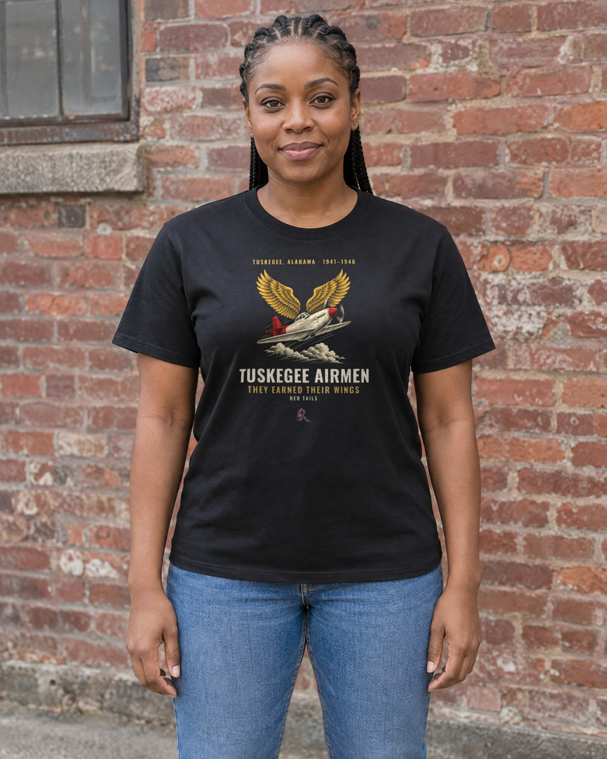 Model wearing the Tuskegee Airmen Tee
